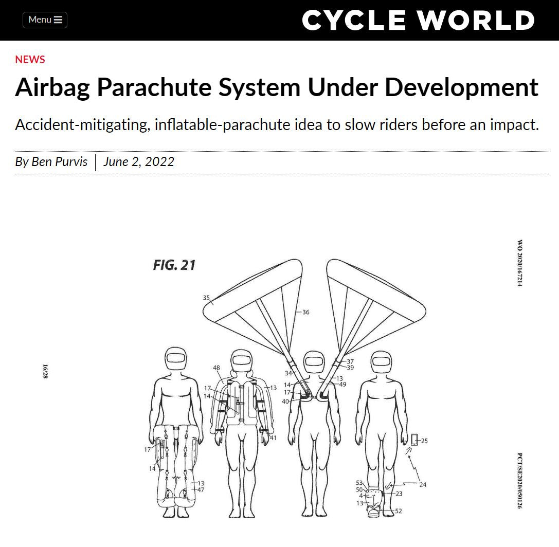 CYCLE WORLD - Airbag Parachute System Under Development