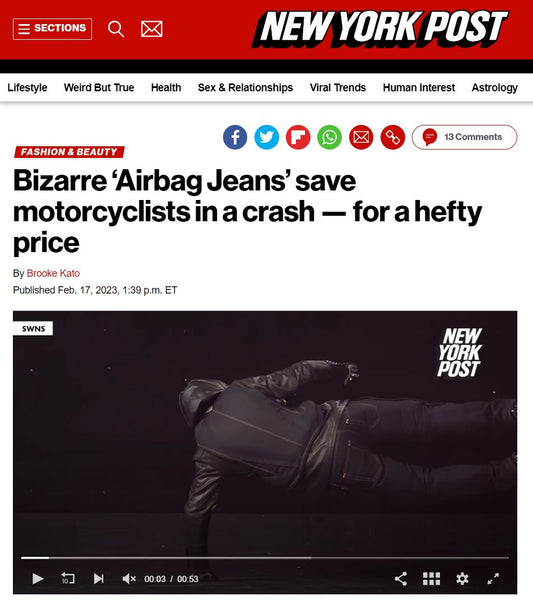 NEW YORK POST - ‘Airbag Jeans’ save motorcyclists in a crash