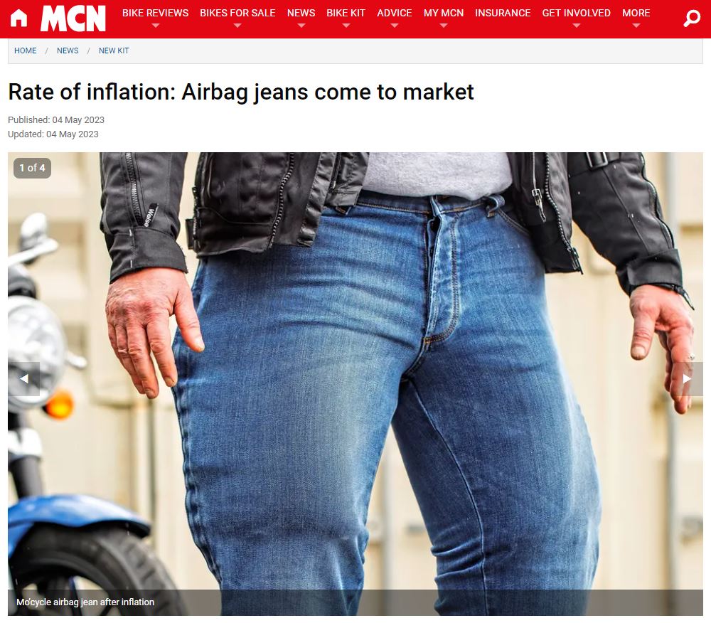 MCN - Rate of inflation: Airbag jeans come to market