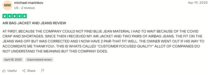 Trustpilot review by michael marinkov