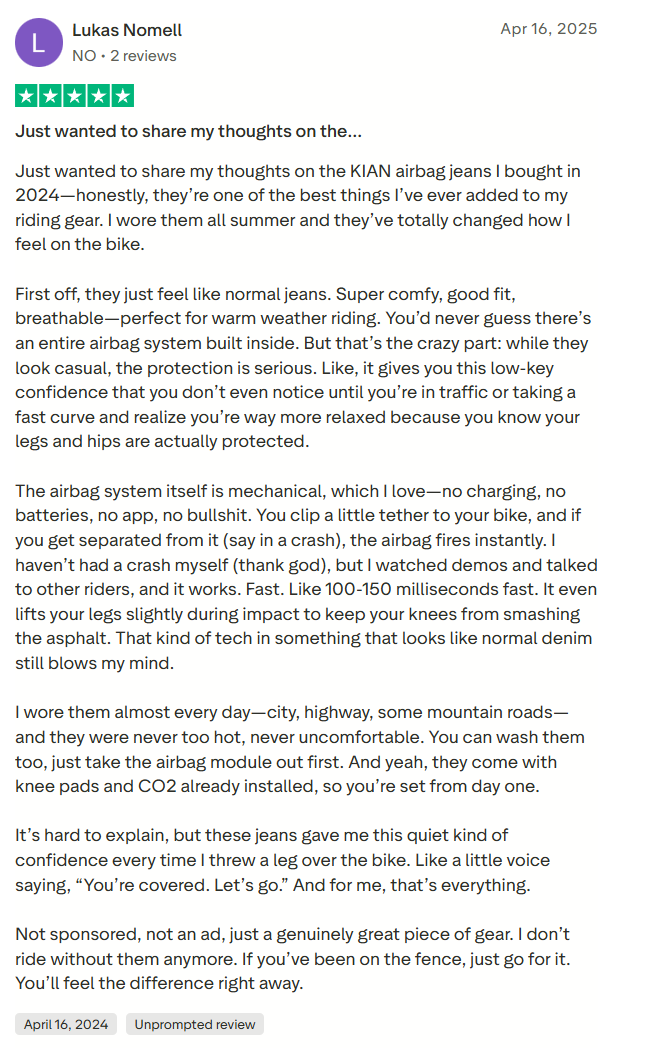 Trustpilot review by Lukas Nomell